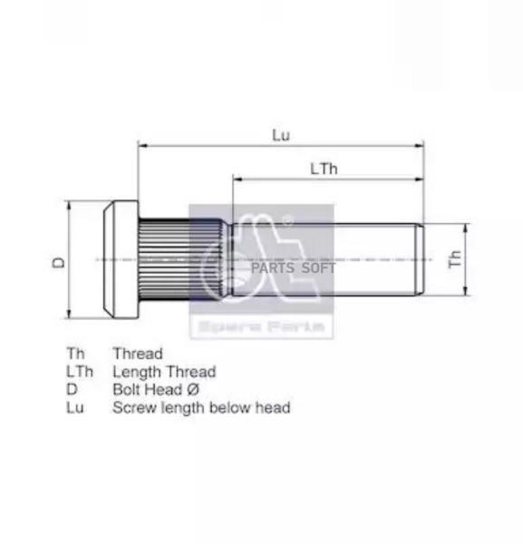 Шпилька Колеса DT Spare Parts арт. 2.65102
